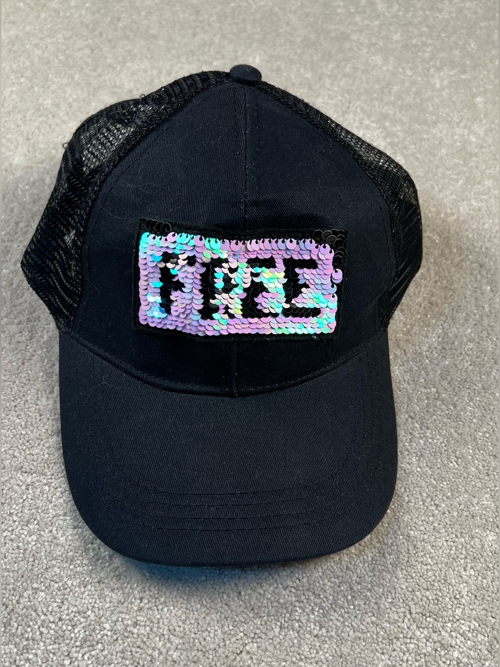 David and Young Hat Cap Snap Back NWT Black Sequin Wild and Free